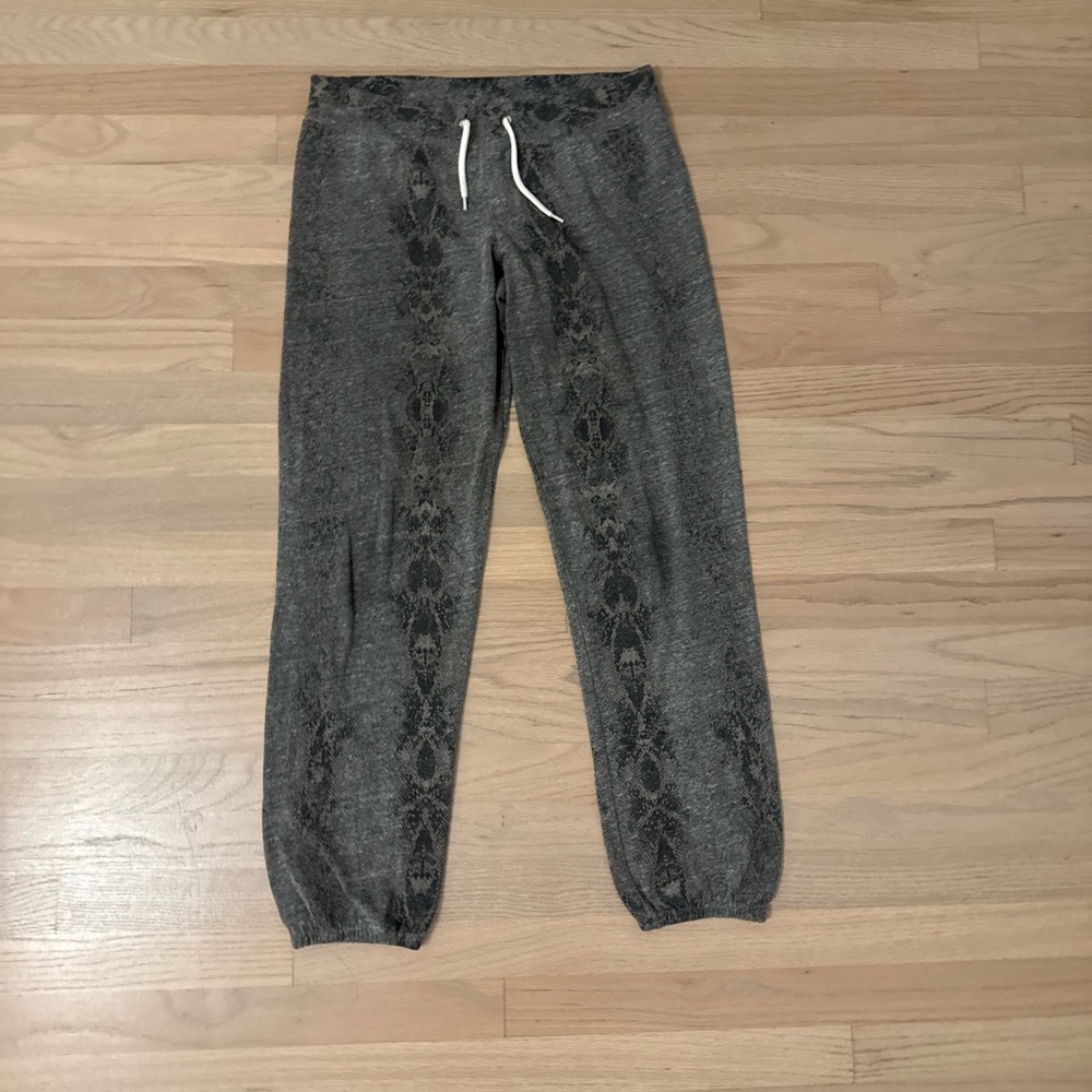 Monrow Dark Grey Snakeskin Joggers